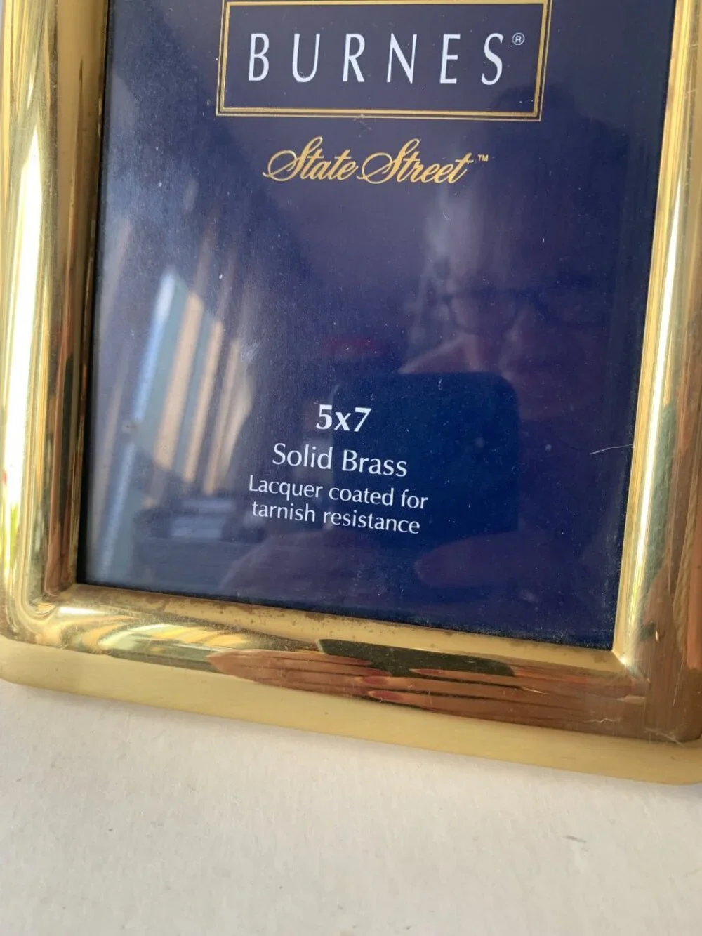 Vintage BURNES State Street Gold Solid Brass 5x7